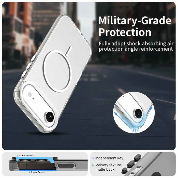 For iPhone Air Case Candy Color PC + TPU + PET Phone Cover Compatible with MagSafe - White - 2