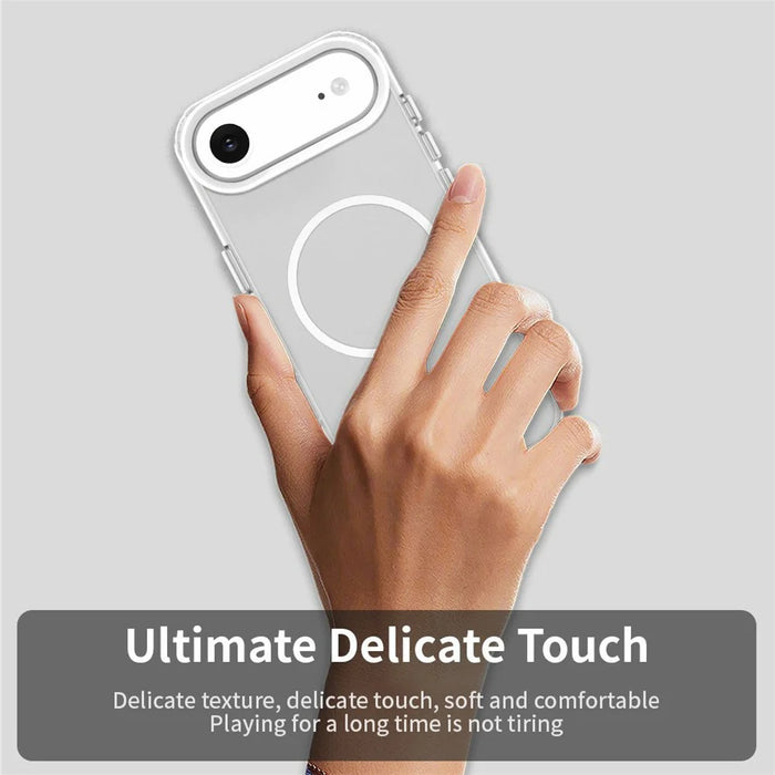 For iPhone Air Case Candy Color PC + TPU + PET Phone Cover Compatible with MagSafe - White - 5