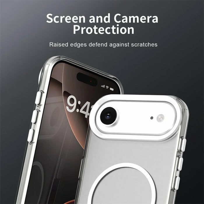 For iPhone Air Case Candy Color PC + TPU + PET Phone Cover Compatible with MagSafe - White - 7