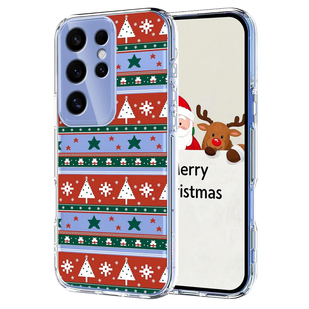 For Samsung Galaxy S24 Ultra Case Christmas Themed Pattern Printing TPU Phone Back Cover - Christmas Ribbons - 1