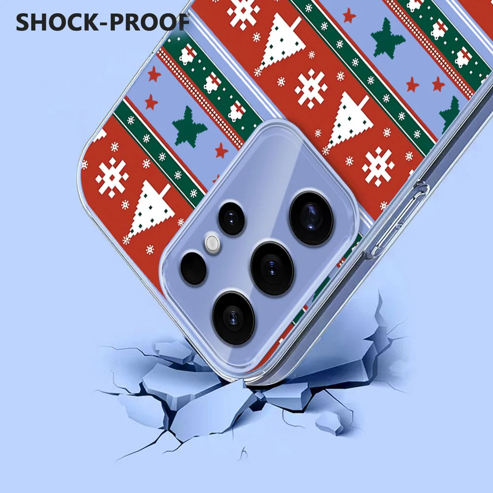For Samsung Galaxy S24 Ultra Case Christmas Themed Pattern Printing TPU Phone Back Cover - Christmas Ribbons - 3