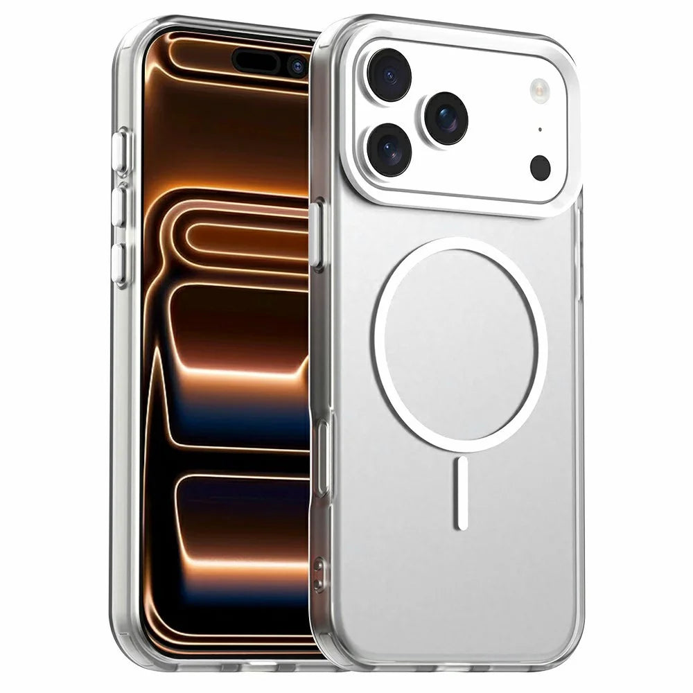 For iPhone 18 Pro Max / 17 Pro Max Case Candy Color PC + TPU + PET Phone Cover Compatible with MagSafe - White - 1