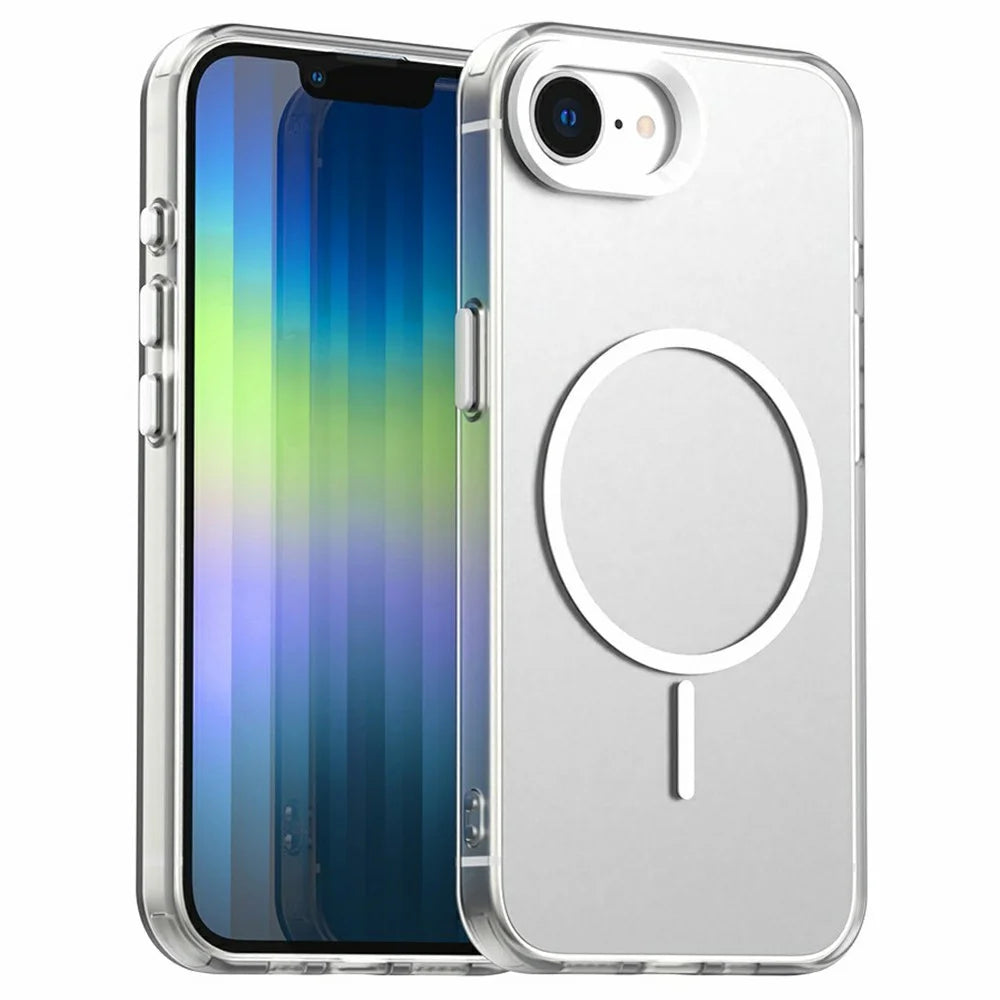 For iPhone 17e / 16e Case Candy Color PC + TPU + PET Phone Cover Compatible with MagSafe - White - 1