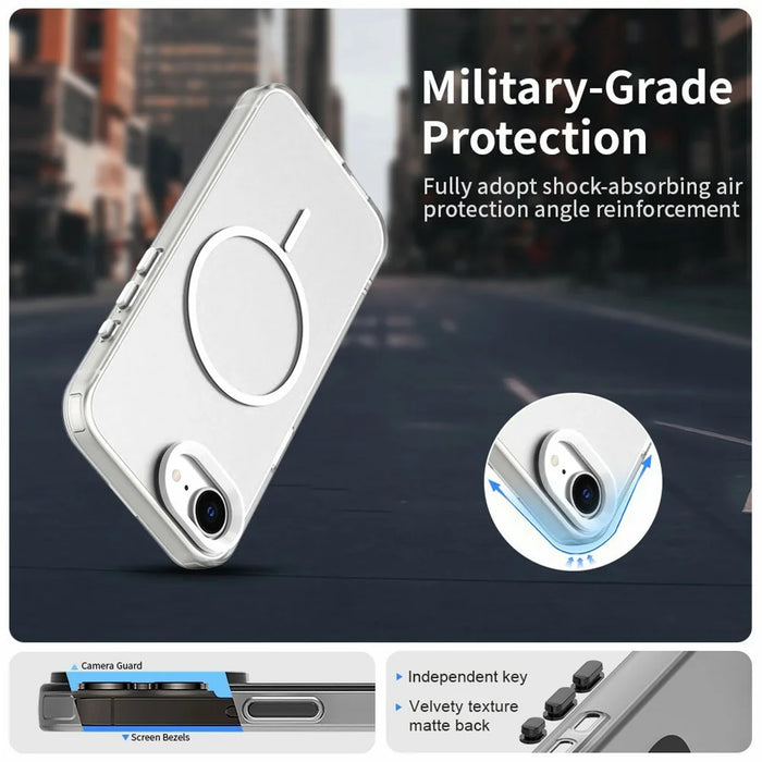 For iPhone 17e / 16e Case Candy Color PC + TPU + PET Phone Cover Compatible with MagSafe - White - 2