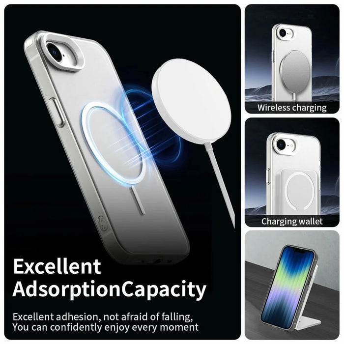 For iPhone 17e / 16e Case Candy Color PC + TPU + PET Phone Cover Compatible with MagSafe - White - 3