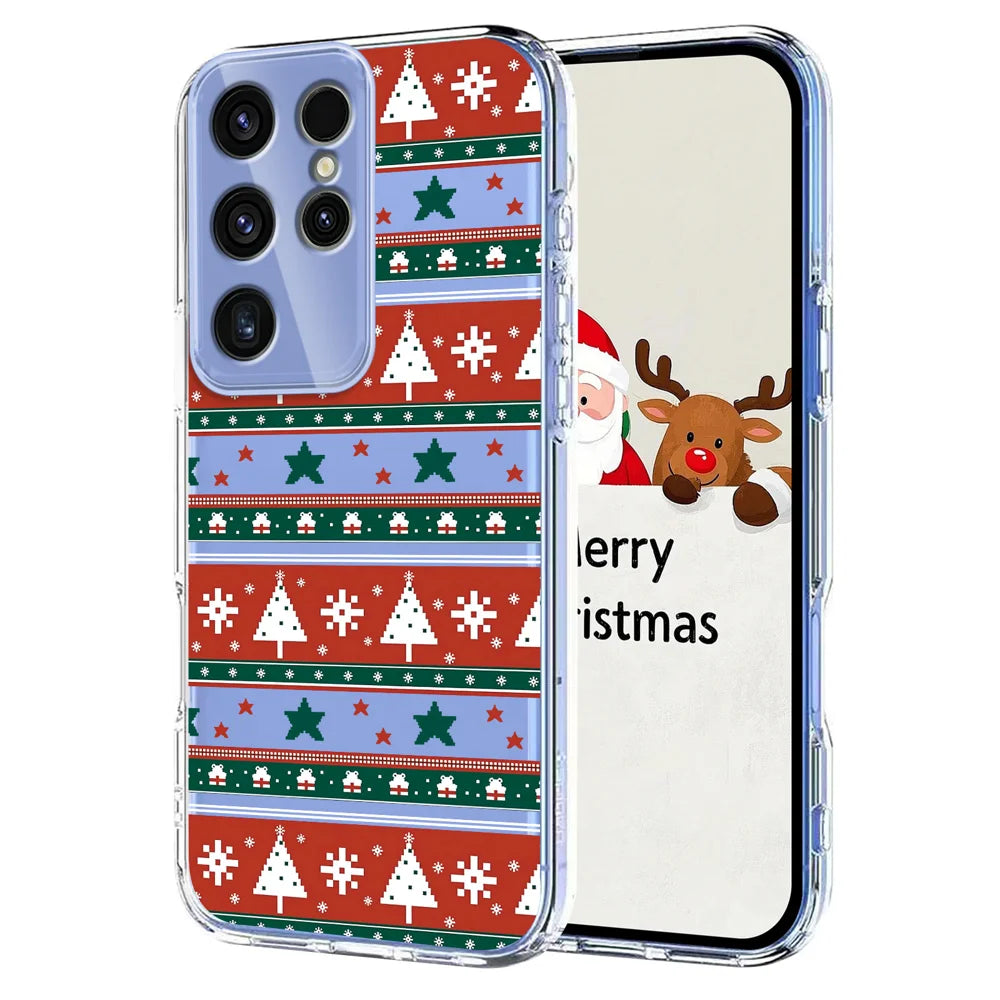 For Samsung Galaxy S23 Ultra Case Christmas Themed Pattern Printing TPU Phone Back Cover - Christmas Ribbons - 1