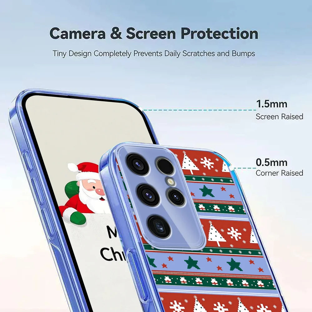 For Samsung Galaxy S23 Ultra Case Christmas Themed Pattern Printing TPU Phone Back Cover - Christmas Ribbons - 4