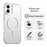 For iPhone 16 Plus Case Candy Color PC + TPU + PET Phone Cover Compatible with MagSafe - White - 6