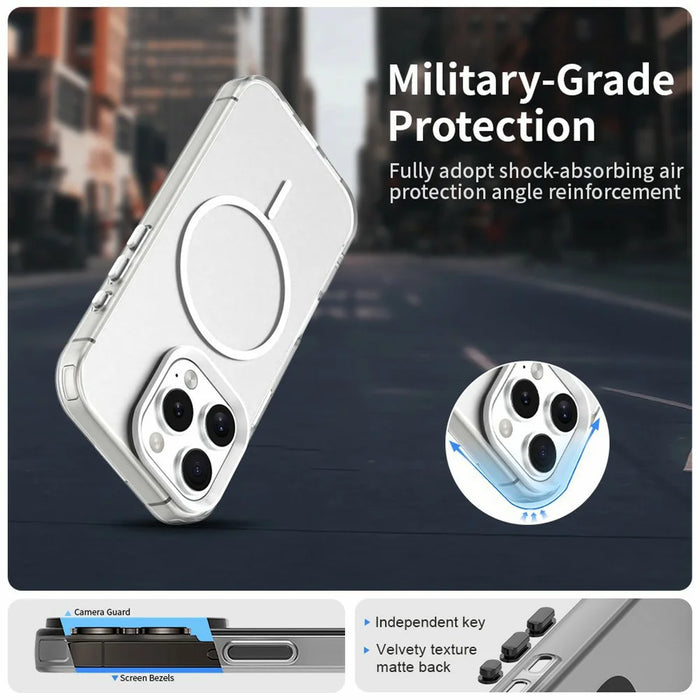 For iPhone 16 Pro Max Case Candy Color PC + TPU + PET Phone Cover Compatible with MagSafe - White - 2