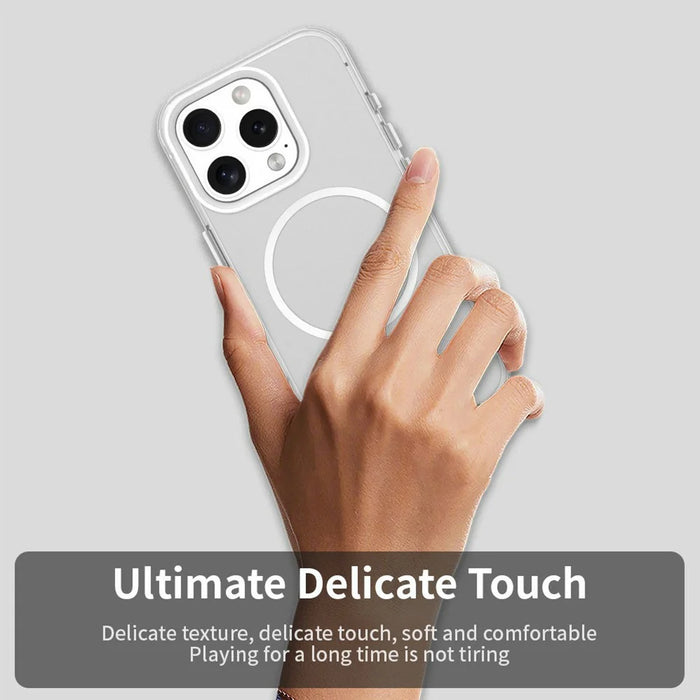 For iPhone 16 Pro Max Case Candy Color PC + TPU + PET Phone Cover Compatible with MagSafe - White - 5