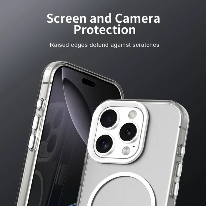 For iPhone 16 Pro Max Case Candy Color PC + TPU + PET Phone Cover Compatible with MagSafe - White - 7