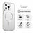 For iPhone 15 Pro Case Candy Color PC + TPU + PET Phone Cover Compatible with MagSafe - White - 6