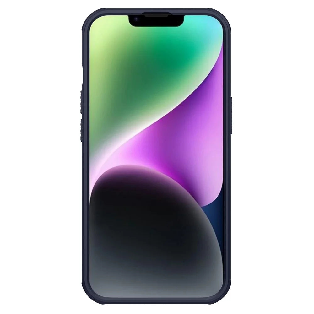 NILLKIN Super Frosted Shield Pro Phone Case for iPhone 14 Plus, Anti-scratch Matte Hard PC Phone Cover (Hollow-out Design for Logo) - Dark Purple - 5