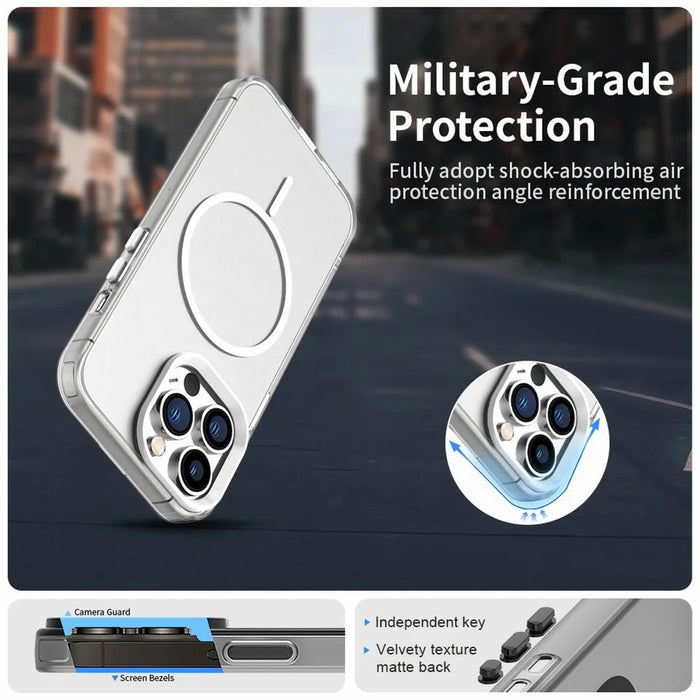 For iPhone 13 Pro Max Case Candy Color PC + TPU + PET Phone Cover Compatible with MagSafe - White - 2