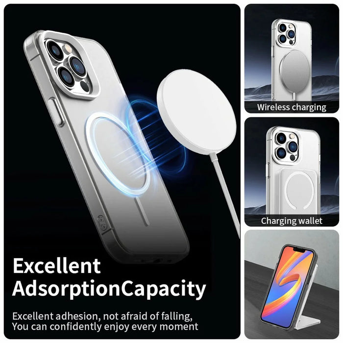 For iPhone 13 Pro Max Case Candy Color PC + TPU + PET Phone Cover Compatible with MagSafe - White - 3