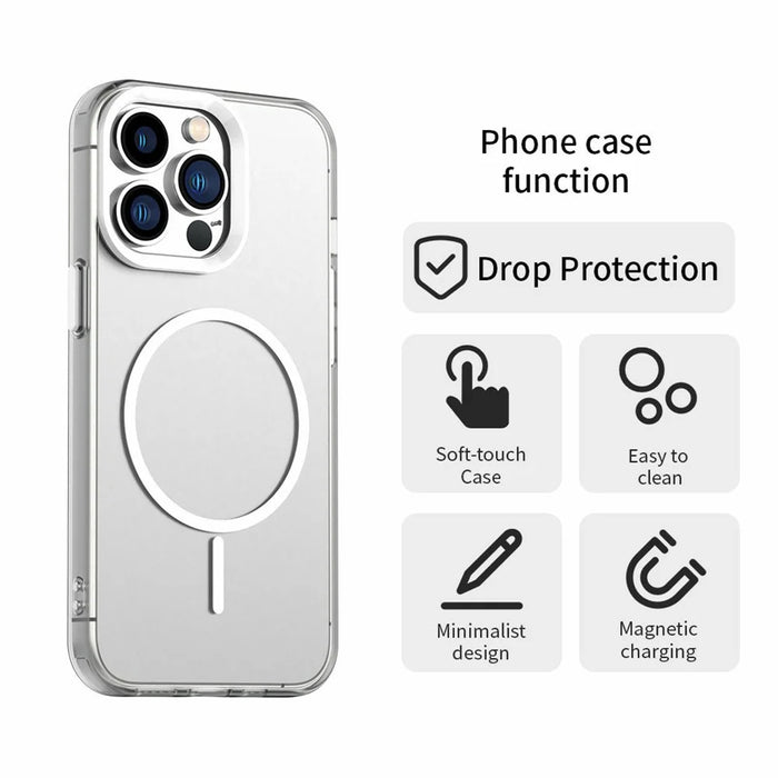 For iPhone 13 Pro Max Case Candy Color PC + TPU + PET Phone Cover Compatible with MagSafe - White - 6