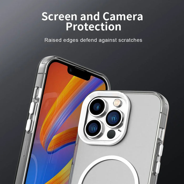 For iPhone 13 Pro Max Case Candy Color PC + TPU + PET Phone Cover Compatible with MagSafe - White - 7