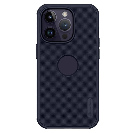 NILLKIN Super Frosted Shield Pro Protective Phone Case for iPhone 14 Pro, Hard PC Matte Anti-drop Phone Cover (Hollow-out Design for Logo) - Dark Purple - 1