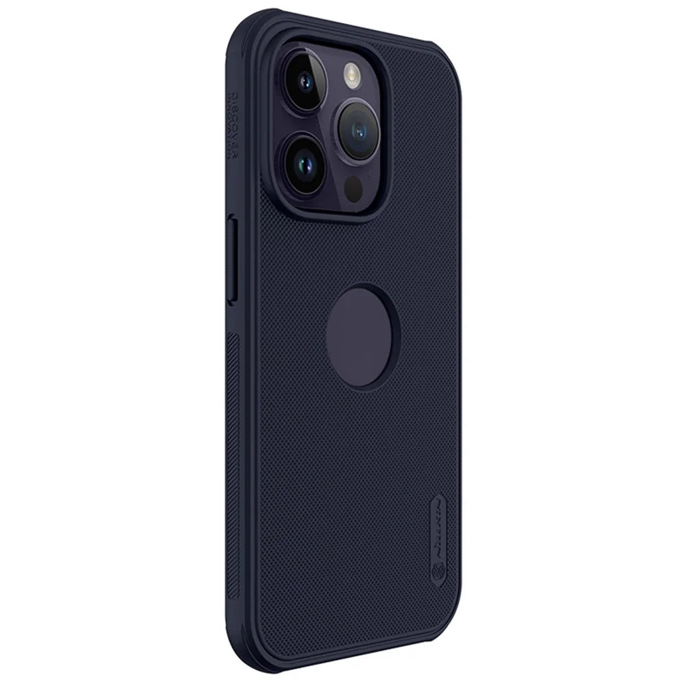 NILLKIN Super Frosted Shield Pro Protective Phone Case for iPhone 14 Pro, Hard PC Matte Anti-drop Phone Cover (Hollow-out Design for Logo) - Dark Purple - 3