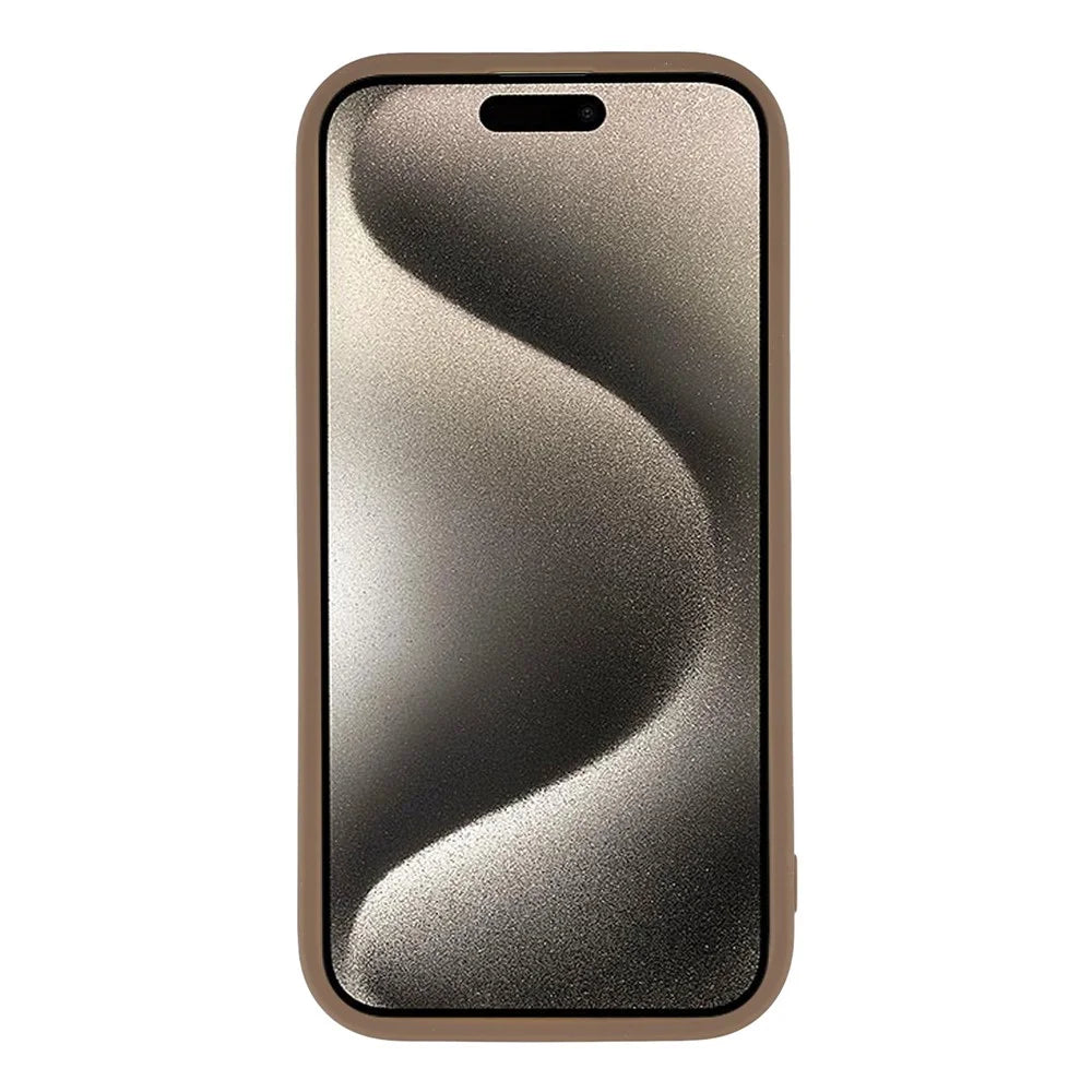 For iPhone 15 Plus Phone Case Heart Pattern TPU Shockproof Protective Cover - Brown - 2