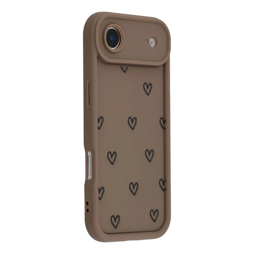 For iPhone Air Phone Case Heart Pattern TPU Shockproof Protective Cover - Brown - 1