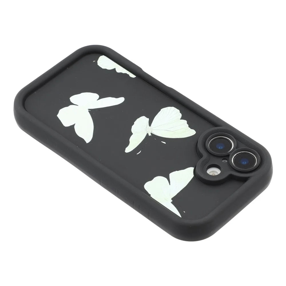 For iPhone 16 Plus Case Butterfly Print TPU Shockproof Phone Back Cover - Green - 5