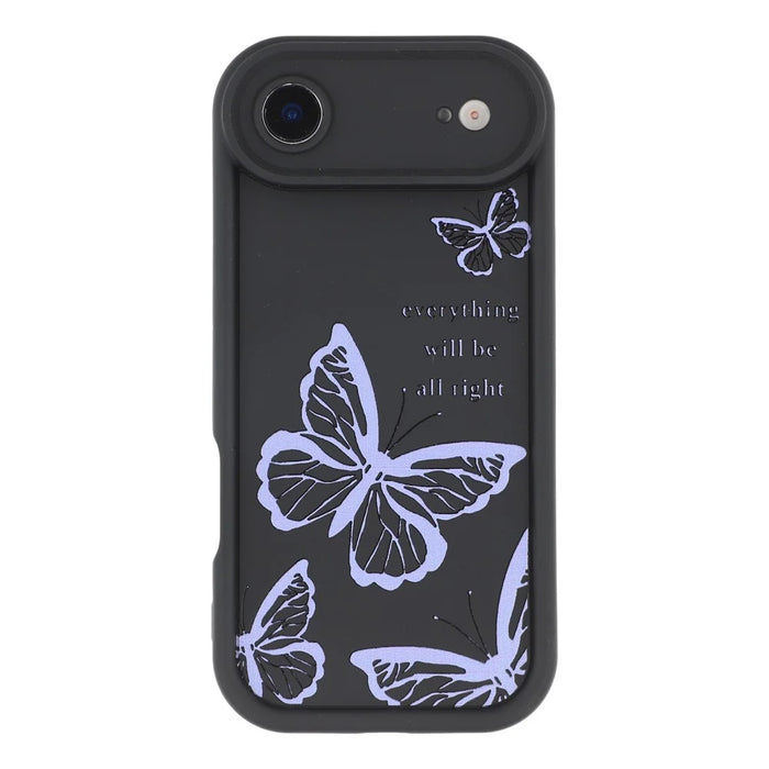For iPhone Air Case Butterfly Print TPU Shockproof Phone Back Cover - Purple - 3
