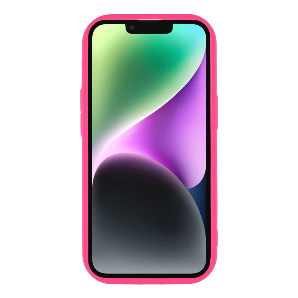 For iPhone 14 Plus Case Heart Pattern TPU Phone Cover with Stepped Edge - Rose - 2