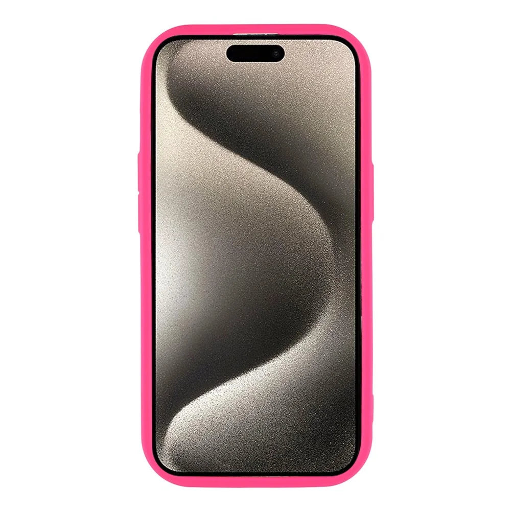 For iPhone 15 Case Heart Pattern TPU Phone Cover with Stepped Edge - Rose - 2
