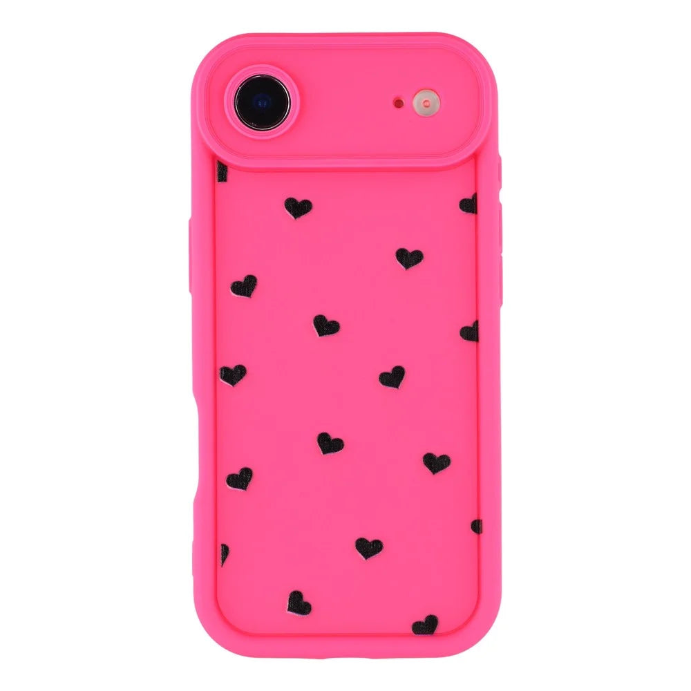 For iPhone Air Case Heart Pattern TPU Phone Cover with Stepped Edge - Rose - 3