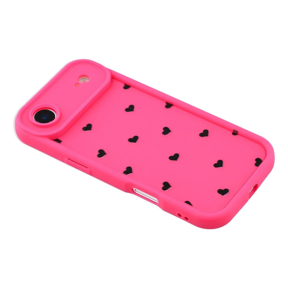For iPhone Air Case Heart Pattern TPU Phone Cover with Stepped Edge - Rose - 4