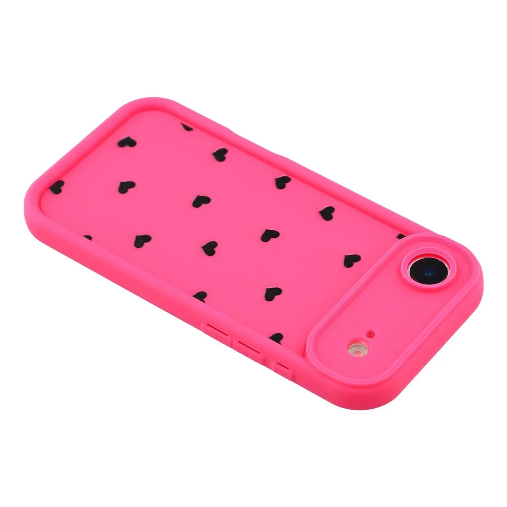 For iPhone Air Case Heart Pattern TPU Phone Cover with Stepped Edge - Rose - 5