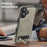 For iPhone 17 Case Compatible with MagSafe with Folded Kickstand PC Silicone Leather Phone Back Cover - Titanium Grey - 4