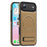 For iPhone Air Case Compatible with MagSafe with Folded Kickstand PC Silicone Leather Phone Back Cover - Desert Gold - 1