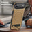 For iPhone Air Case Compatible with MagSafe with Folded Kickstand PC Silicone Leather Phone Back Cover - Desert Gold - 4