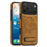 For iPhone 17 Pro Max Case Compatible with MagSafe with Folded Kickstand PC Silicone Leather Phone Back Cover - Brown - 1