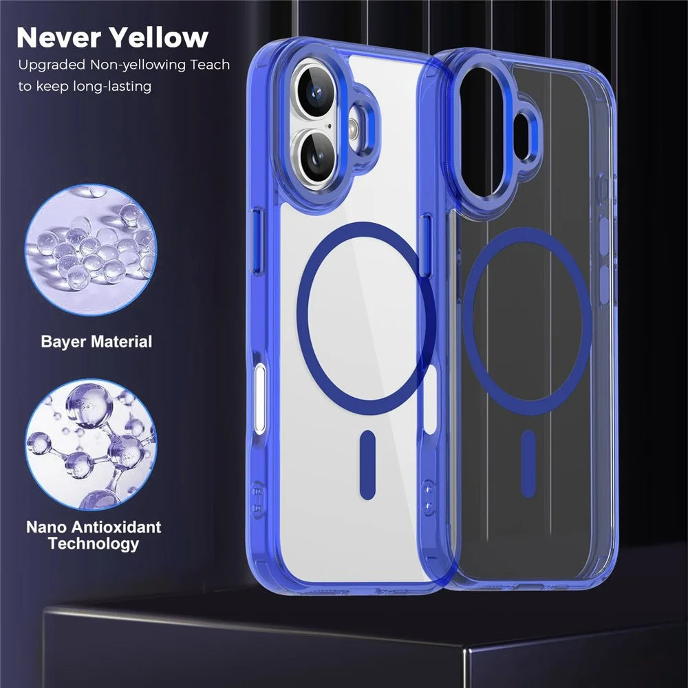 For iPhone 17 Case Compatible with MagSafe TPU+PC Transparent Phone Cover - Sapphire - 3