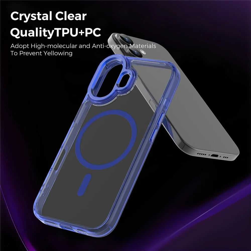 For iPhone 17 Case Compatible with MagSafe TPU+PC Transparent Phone Cover - Sapphire - 5