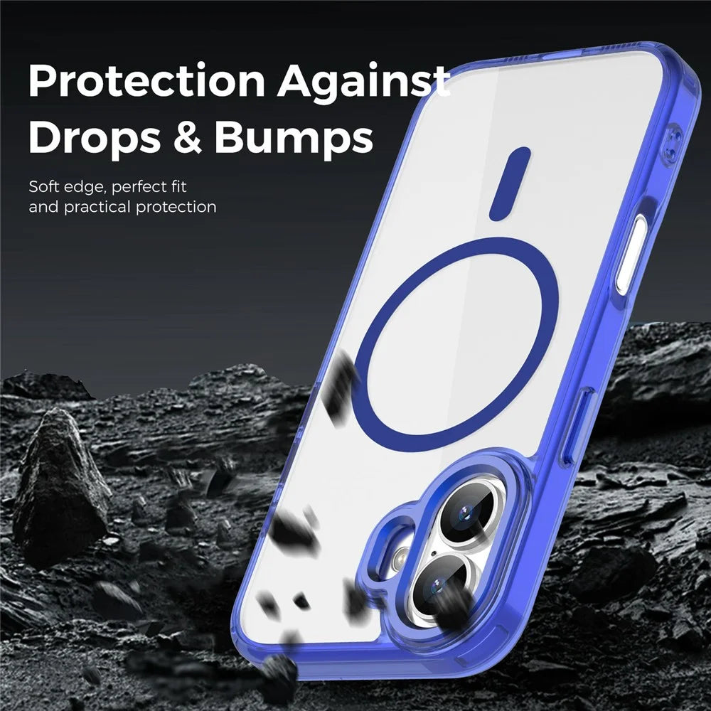 For iPhone 17 Case Compatible with MagSafe TPU+PC Transparent Phone Cover - Sapphire - 6