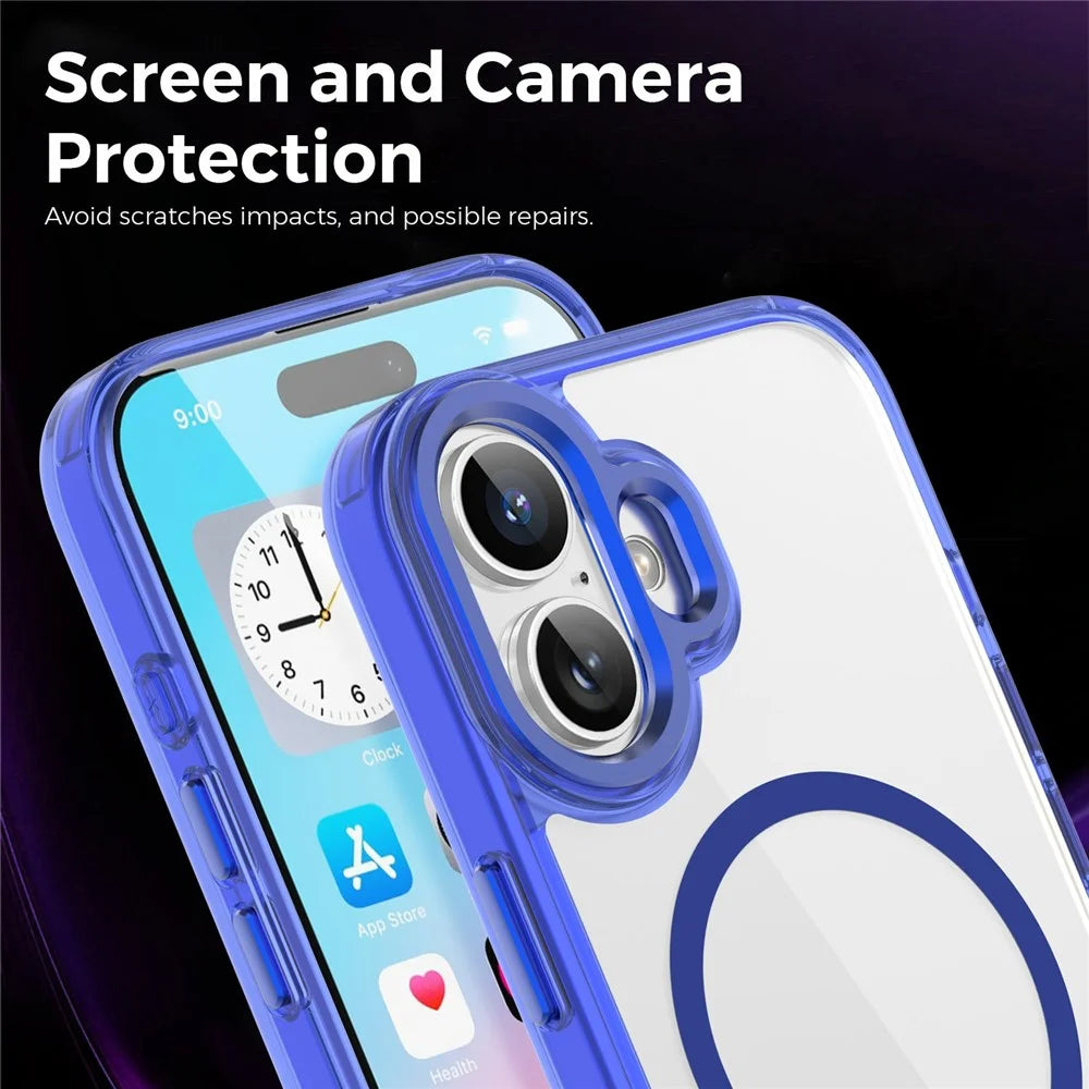 For iPhone 17 Case Compatible with MagSafe TPU+PC Transparent Phone Cover - Sapphire - 7
