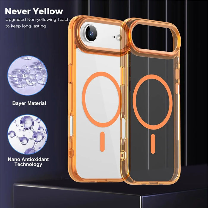 For iPhone Air Case Compatible with MagSafe TPU + PC Transparent Phone Cover - Transparent Orange - 3