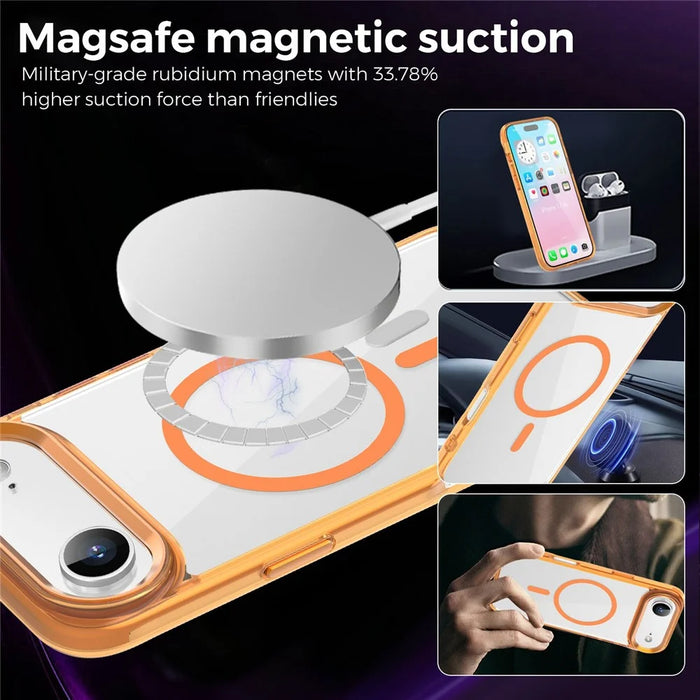 For iPhone Air Case Compatible with MagSafe TPU + PC Transparent Phone Cover - Transparent Orange - 4