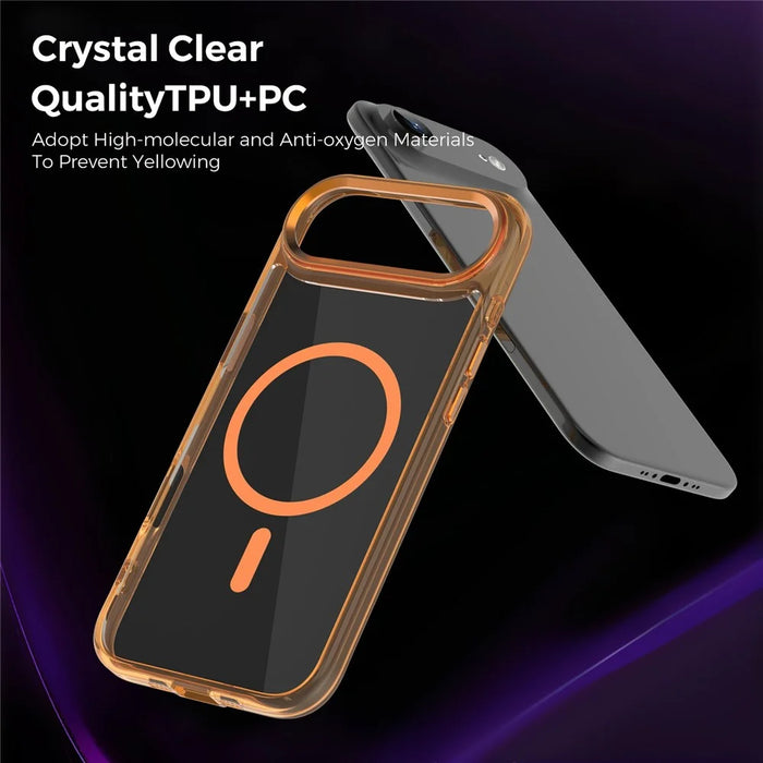 For iPhone Air Case Compatible with MagSafe TPU + PC Transparent Phone Cover - Transparent Orange - 5
