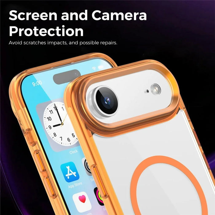 For iPhone Air Case Compatible with MagSafe TPU + PC Transparent Phone Cover - Transparent Orange - 7