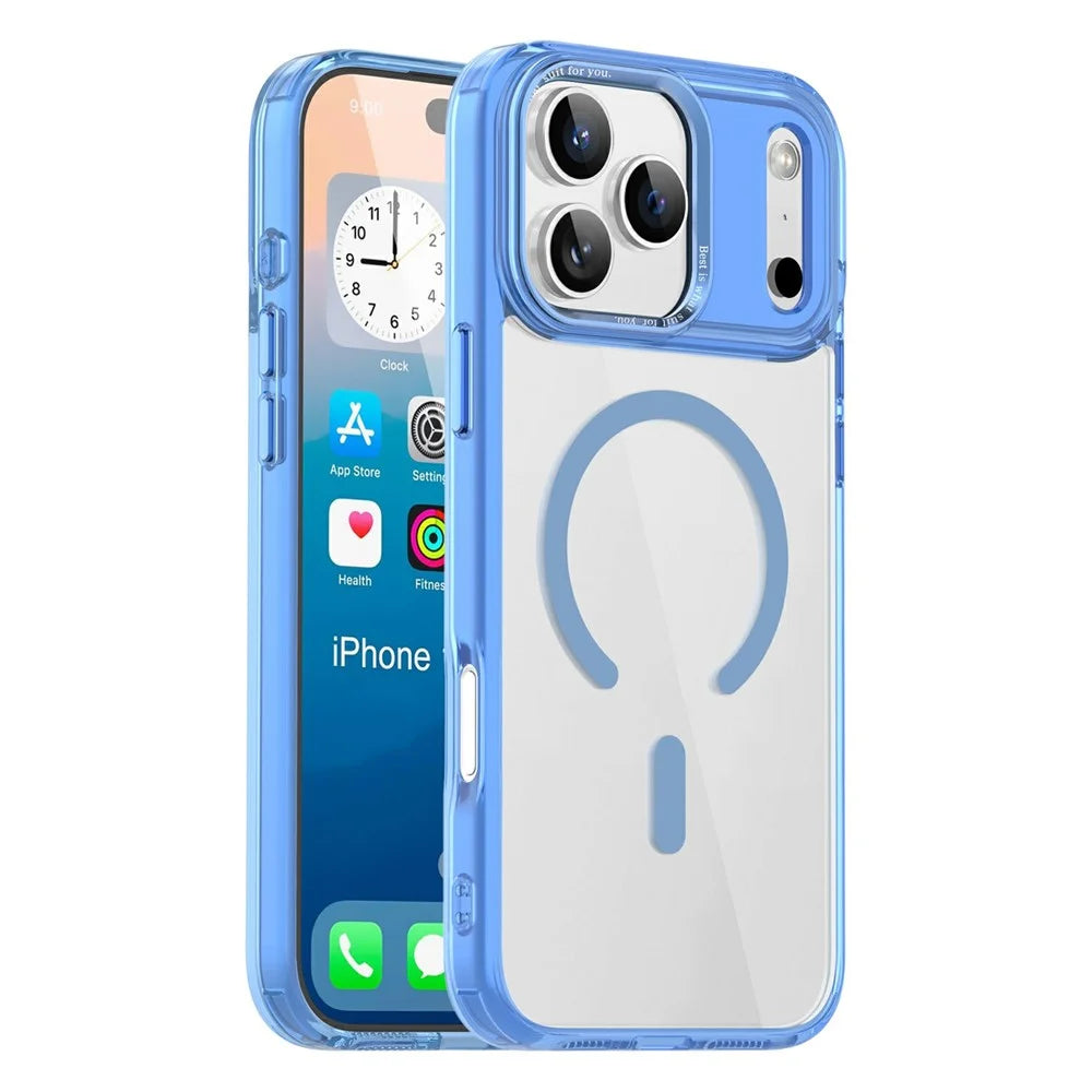 For iPhone 17 Pro Max Case Compatible with MagSafe TPU+PC Transparent Phone Cover - Blue - 1