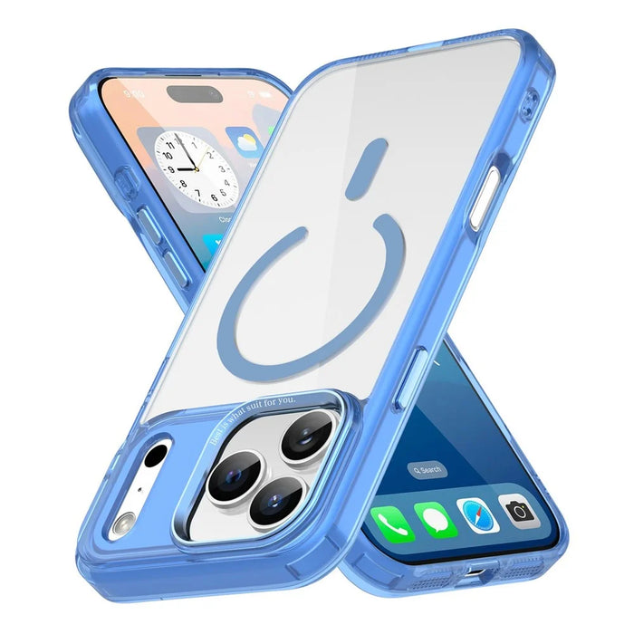 For iPhone 17 Pro Max Case Compatible with MagSafe TPU+PC Transparent Phone Cover - Blue - 2