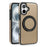 For iPhone 17 Case with Ring Kickstand Compatible with MagSafe PU Leather Back Cover - Desert Gold - 2