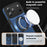 For iPhone 17 Pro Case with Ring Kickstand Compatible with MagSafe PU Leather Back Cover - Sapphire - 5