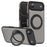 For iPhone Air Case with Ring Kickstand Compatible with MagSafe PU Leather Back Cover - Titanium Grey - 1
