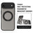 For iPhone Air Case with Ring Kickstand Compatible with MagSafe PU Leather Back Cover - Titanium Grey - 3